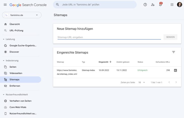 Sitemap mit der Google Search Console übermitteln