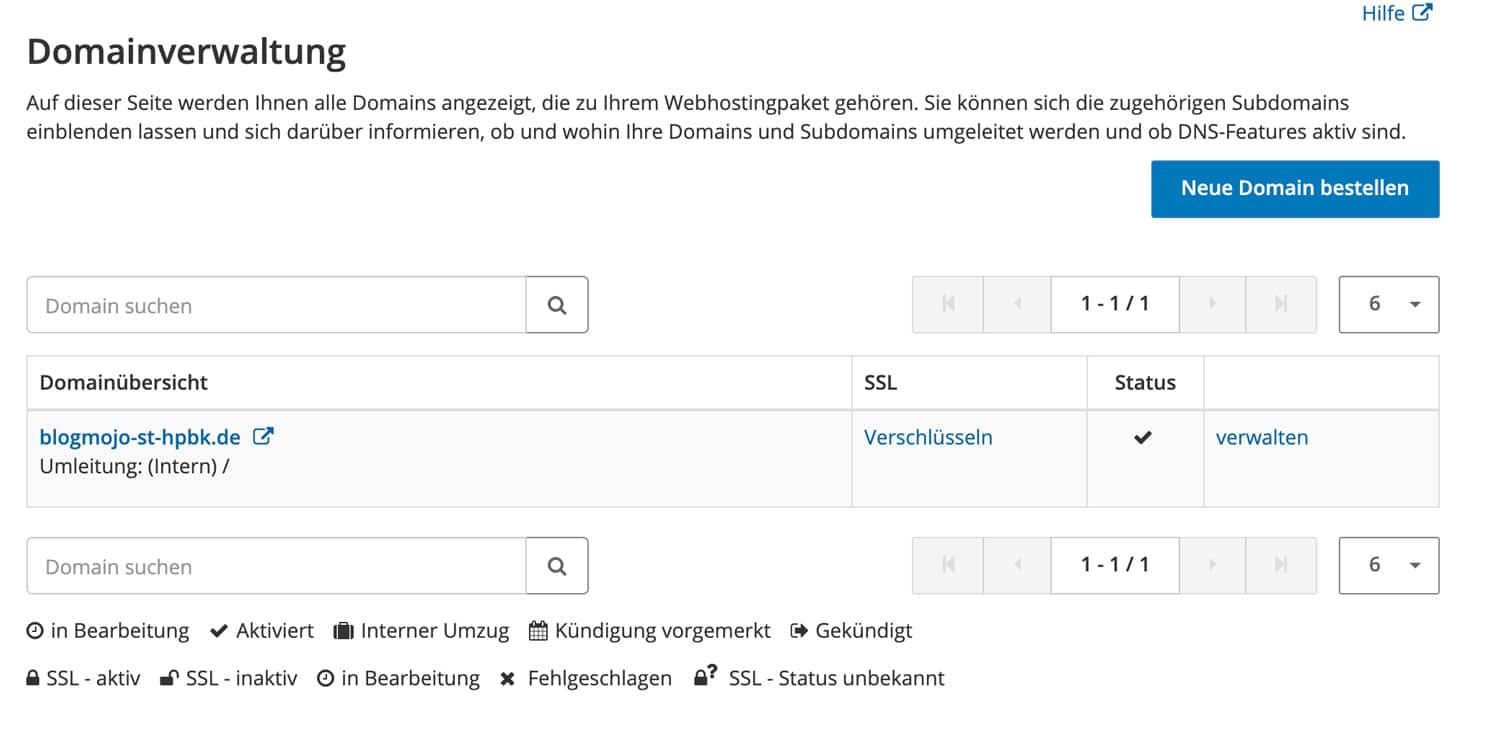 In der Strato Domainverwaltung kannst du Domains einfach mit dem Homepage Baukasten verbinden
