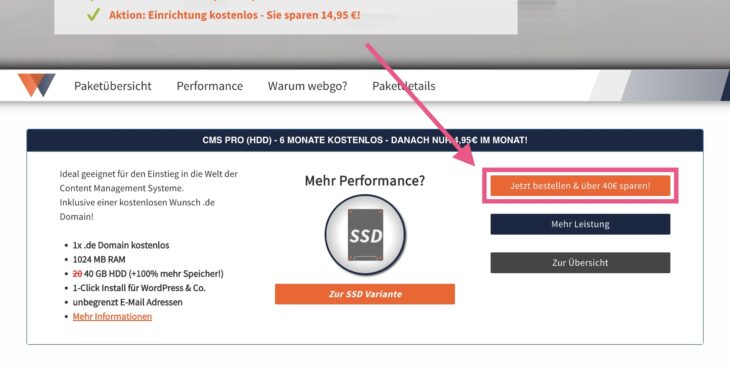 webgo CMS Pro bestellen