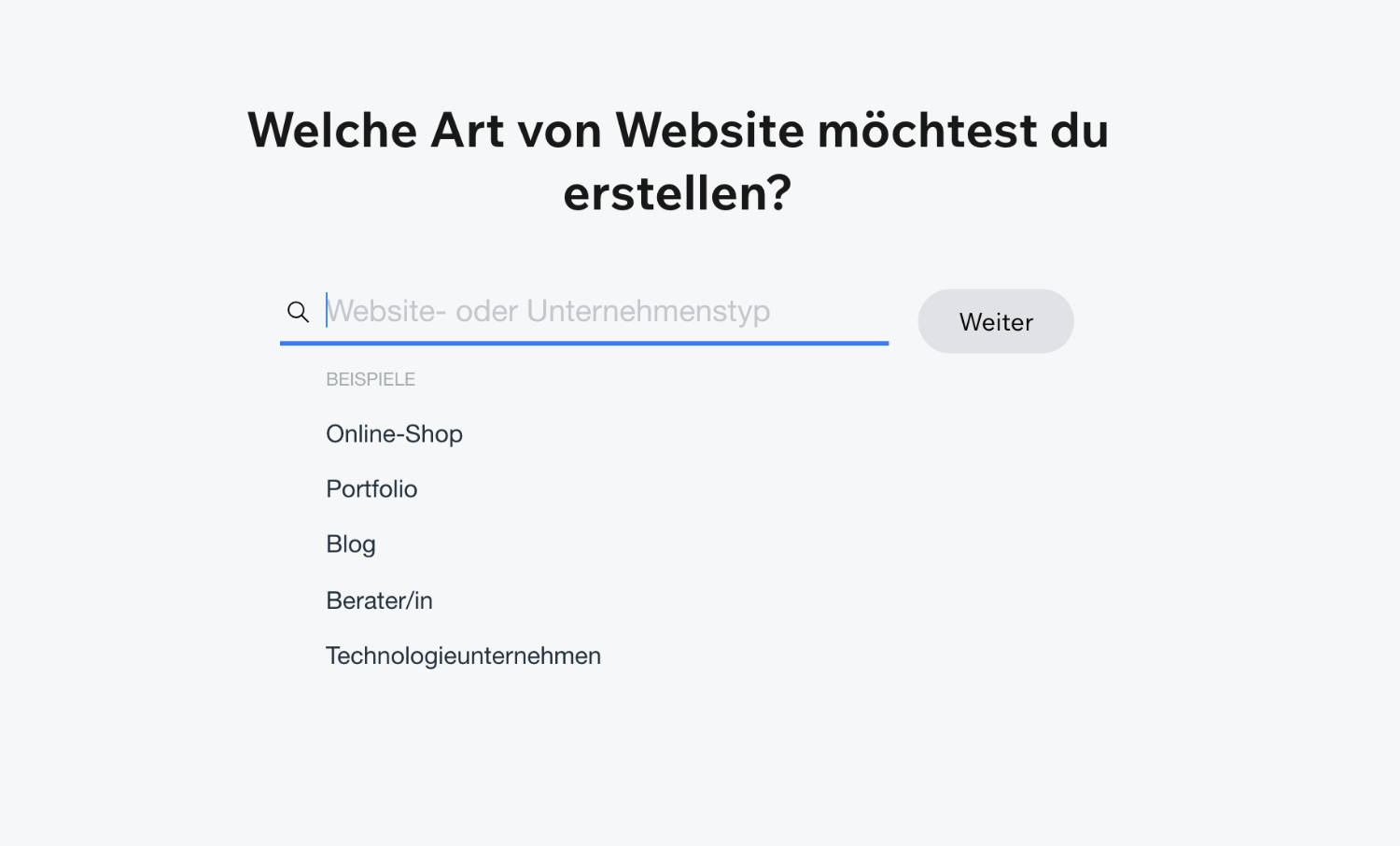 WIX Ersteinrichtung