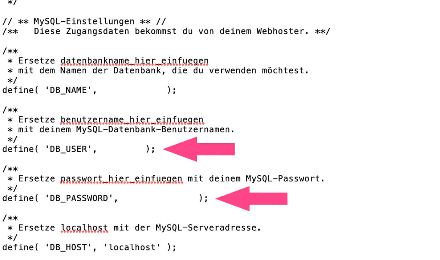 Das Passwort deiner Datenbank ist in der wp-config.php